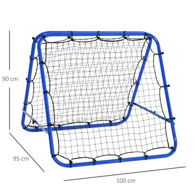HOMCOM Double Sided Football Rebounder Net, Football Rebound Goal with Five Adjustable Angles, Blue 