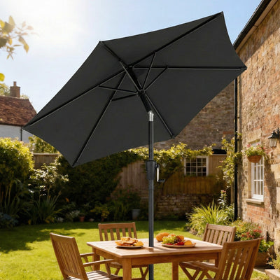 Outsunny 2m Garden Parasol Umbrella, Outdoor Table Parasol Umbrella with Crank Handle, Tilt Function, UV30+ Protection 
