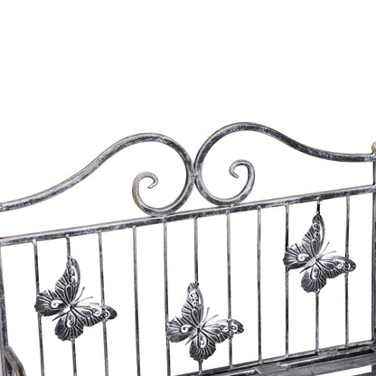 Outsunny Indoor Outdoor Freestanding 3-Tier Garden Plant Stand Metal Flower Display Rack for Potted Plants Balcony Décor 44L x 25W x 96H cm 