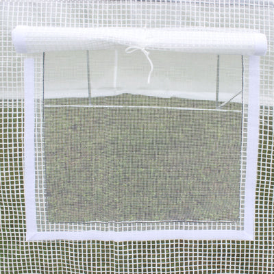 Outsunny 3 x 2 x 2m Greenhouse Replacement Cover ONLY Winter Garden Plant PE Cover for Tunnel Walk-in Greenhouse with Roll-up Windows Door Outdoor, White 