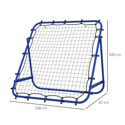 HOMCOM Adjustable Rebounder Net Kickback Target Goal for Teens Adults Training, Blue 