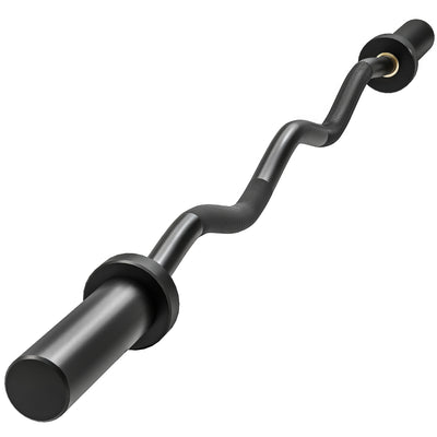 SPORTNOW 4ft Olympic EZ Curl Bar, Barbell Bar for 2" Weight Plates with Non-Slip Hand Grip 120cm 