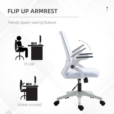 Vinsetto Office Chair, with Lumbar Support - White 