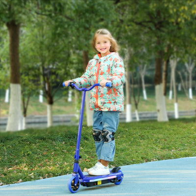 AIYAPLAY Electric Scooter for Ages 6-14, with Colourful Light and Electric Brake, Electric Scooter E Scooter, Up to 10 KM/H & 8 KM, Blue 
