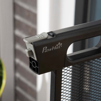 PawHut Pressure Fit Safety Gate, for Staircases, Hallways, Doorways w/ Extensions Kit, 75-103CM Adjustable Width - Black 