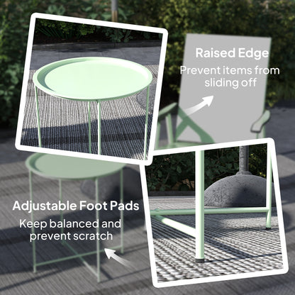 Outsunny Steel Removable Tray Top Garden Table - Green 