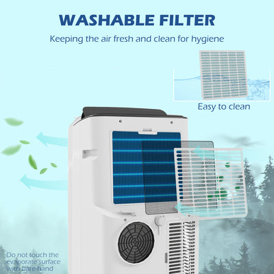 HOMCOM 12000 BTU App-Controlled Mobile Air Conditioner - White 
