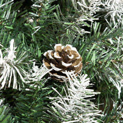 HOMCOM 6FT Artificial Christmas Tree with Pine Cones, Holiday Home Xmas Decoration Automatic Open, Green 