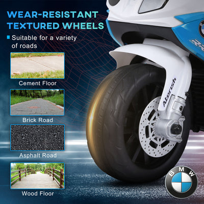 HOMCOM 6V BMW S1000RR Licensed Kids Electric Motorbike with Headlight, Music, Blue 