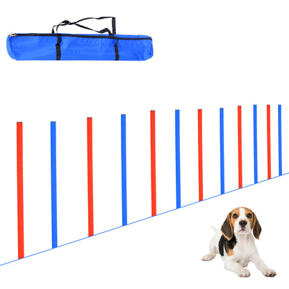 PawHut Pet Agility Training Equipment Dog Play Run Obedience Training Set Adjustable (Poles) 