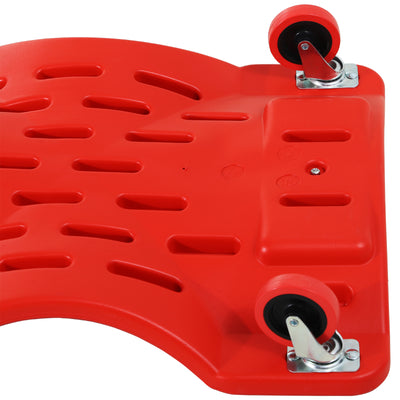 DURHAND Mechanic Vehicle Creeper Under Car Repair Padded Headrest Rolling Moulded Workshop Garage Assistance with Tool Tray, Red 