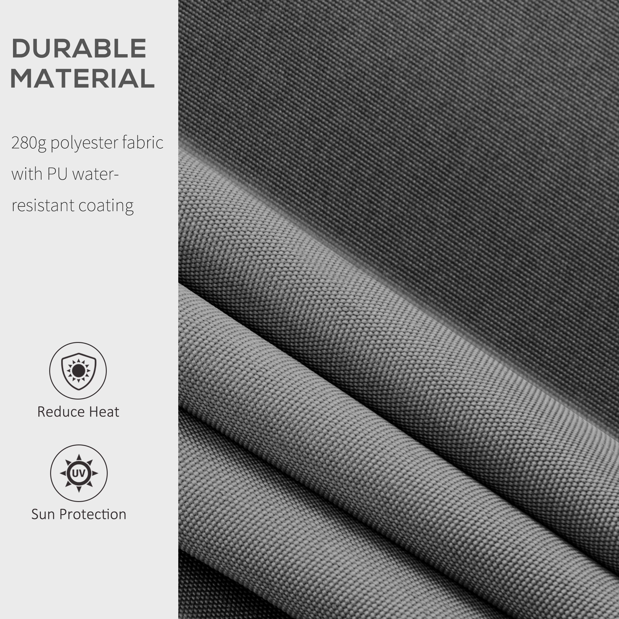 Outsunny 4x2.5m Manual Awning Window Door Sun Weather Shade w/ Handle Grey 