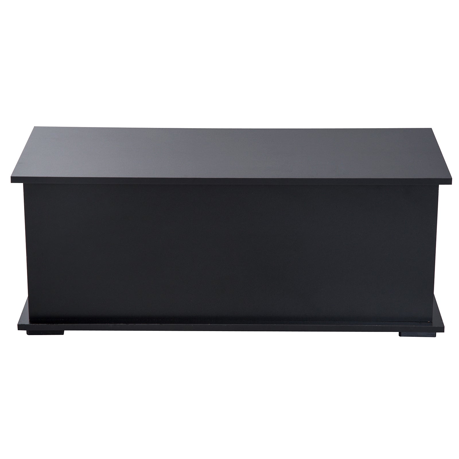 HOMCOM 113L Storage Chest, Storage Box with Flip-Top Lid and 2 Safety Hinges, Storage Trunk for Living Room, Entryway, 100 x 40 x 40 cm, Black 