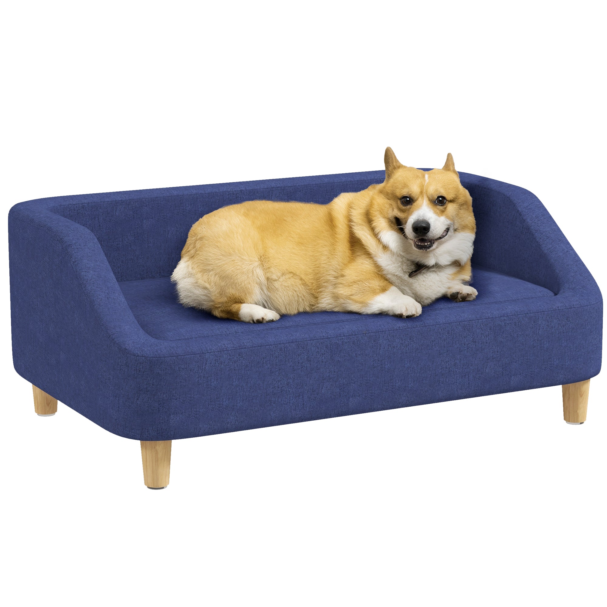 PawHut Dog Sofa, pet Bed, with Soft Cushion, Washable Cover, for Small, Medium & Large Dogs - Blue 