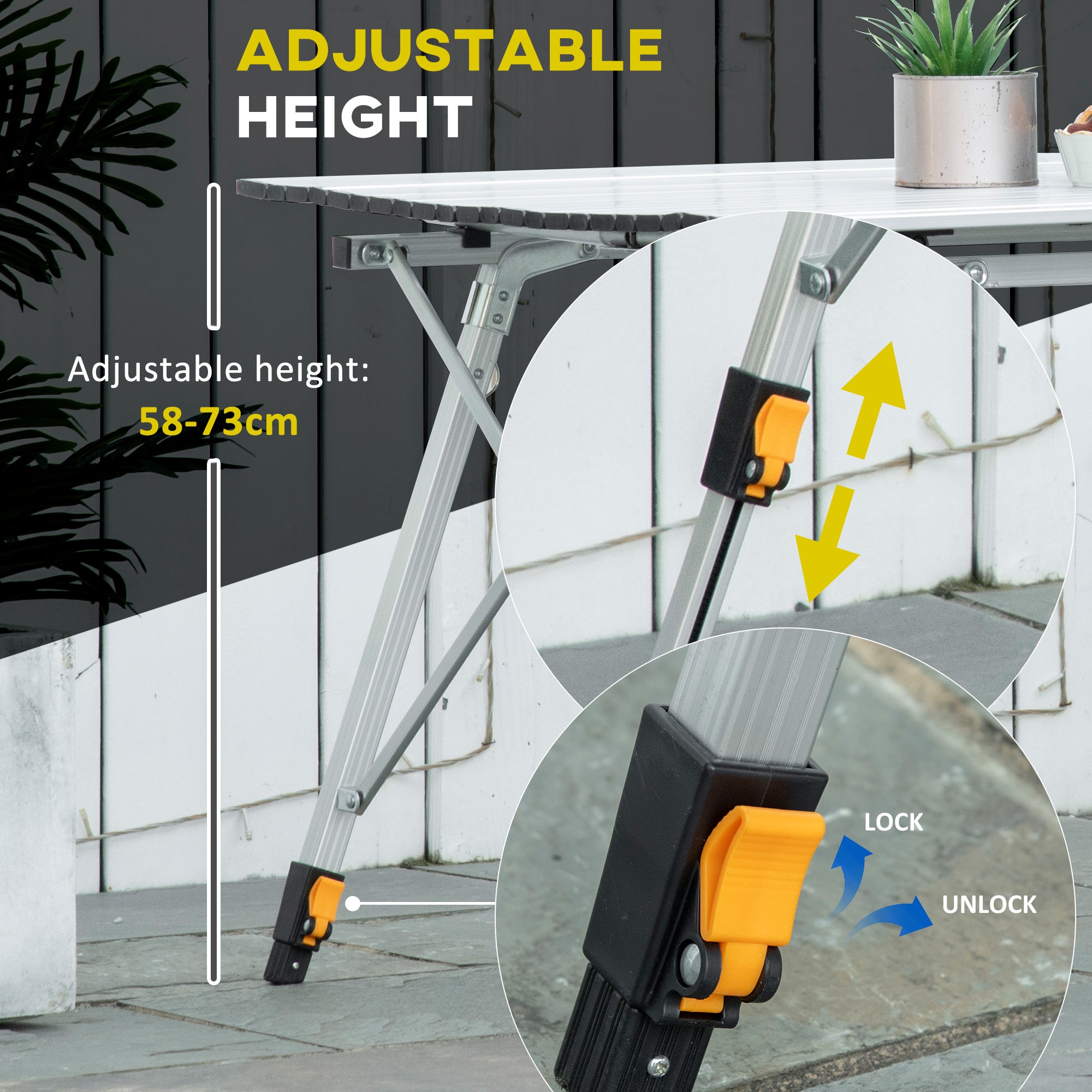 Outsunny 4FT Folding Aluminium Picnic Table Portable Camping BBQ Table Roll Up Top Mesh Layer Rack with Carrying Bag 