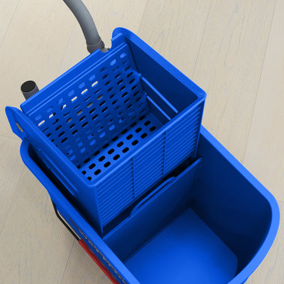 HOMCOM 20L Mop Bucket on Wheels, with Water Separation Panel - Blue 