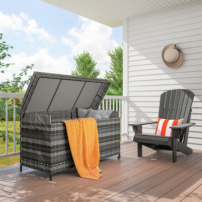 Outsunny 627 L Rattan Storage Box - Dark Grey 