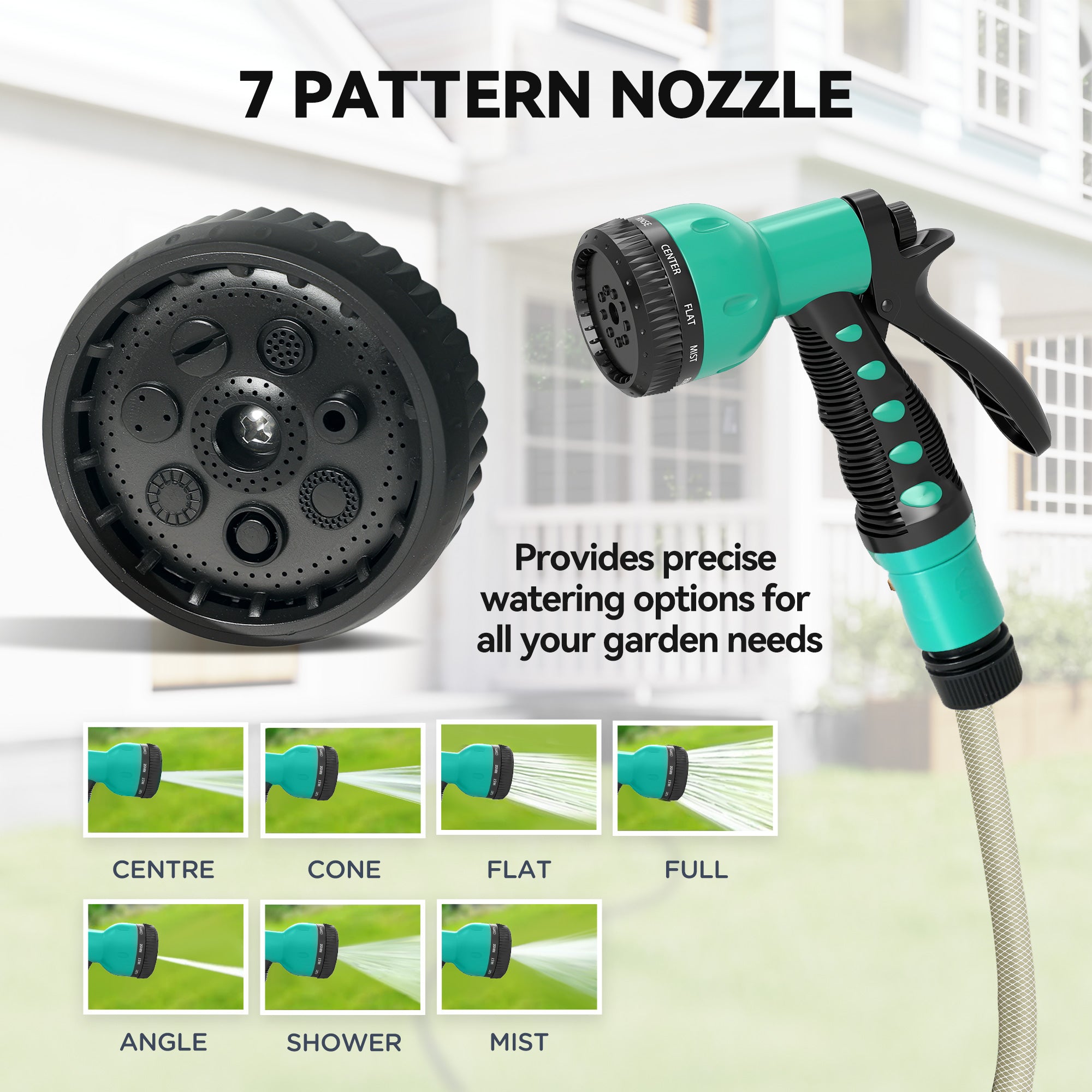 Outsunny Retractable Hose Reel Wall Mounted, 20+2m Garden Hose Pipe Reel with Lock, Auto Rewind, 7 in 1 Spray Nozzle, Includes Wall Fixings, 180° Swivel, Outdoor Watering, 54 x 20 x 39 cm, Black 