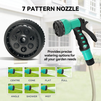 Outsunny Retractable Hose Reel Wall Mounted, 20+2m Garden Hose Pipe Reel with Lock, Auto Rewind, 7 in 1 Spray Nozzle, Includes Wall Fixings, 180° Swivel, Outdoor Watering, 54 x 20 x 39 cm, Black 