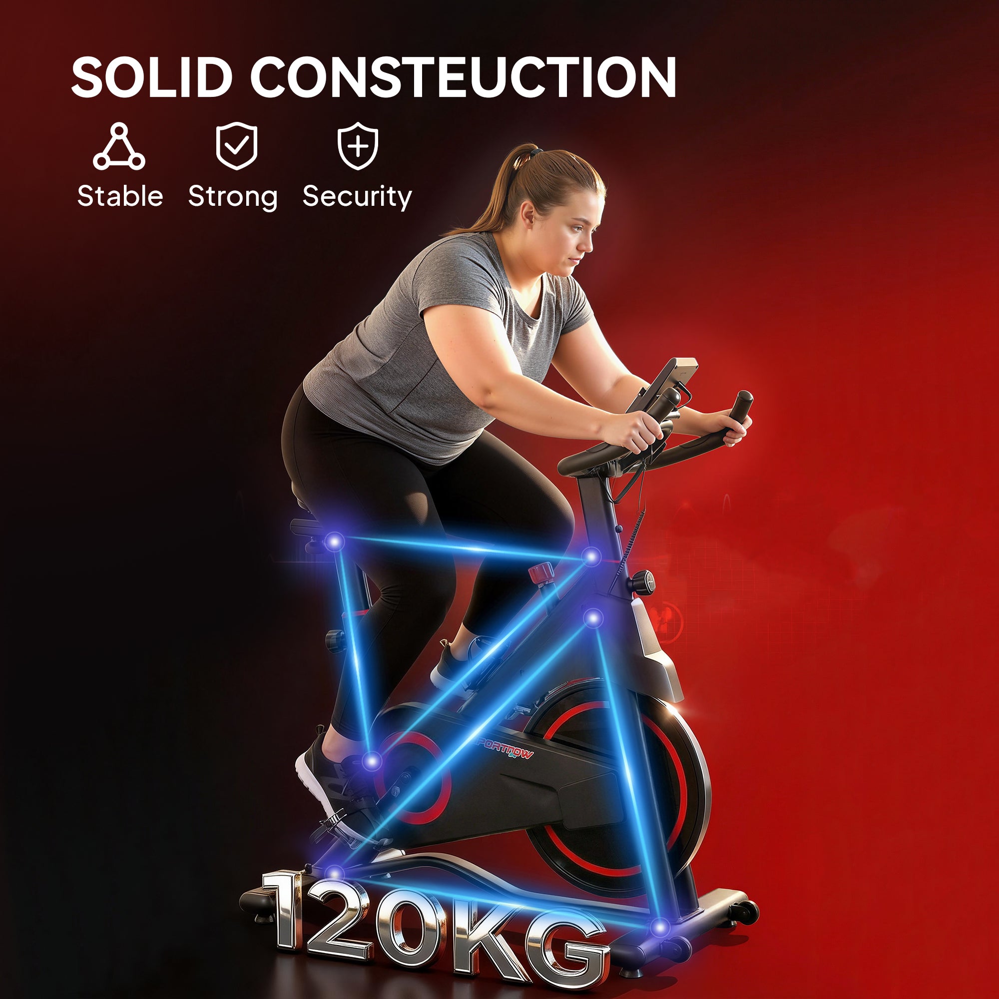SPORTNOW Exercise Bike, Stationary Bike with Adjustable Magnetic Resistance, Indoor Cycling Equipment with LCD Display 