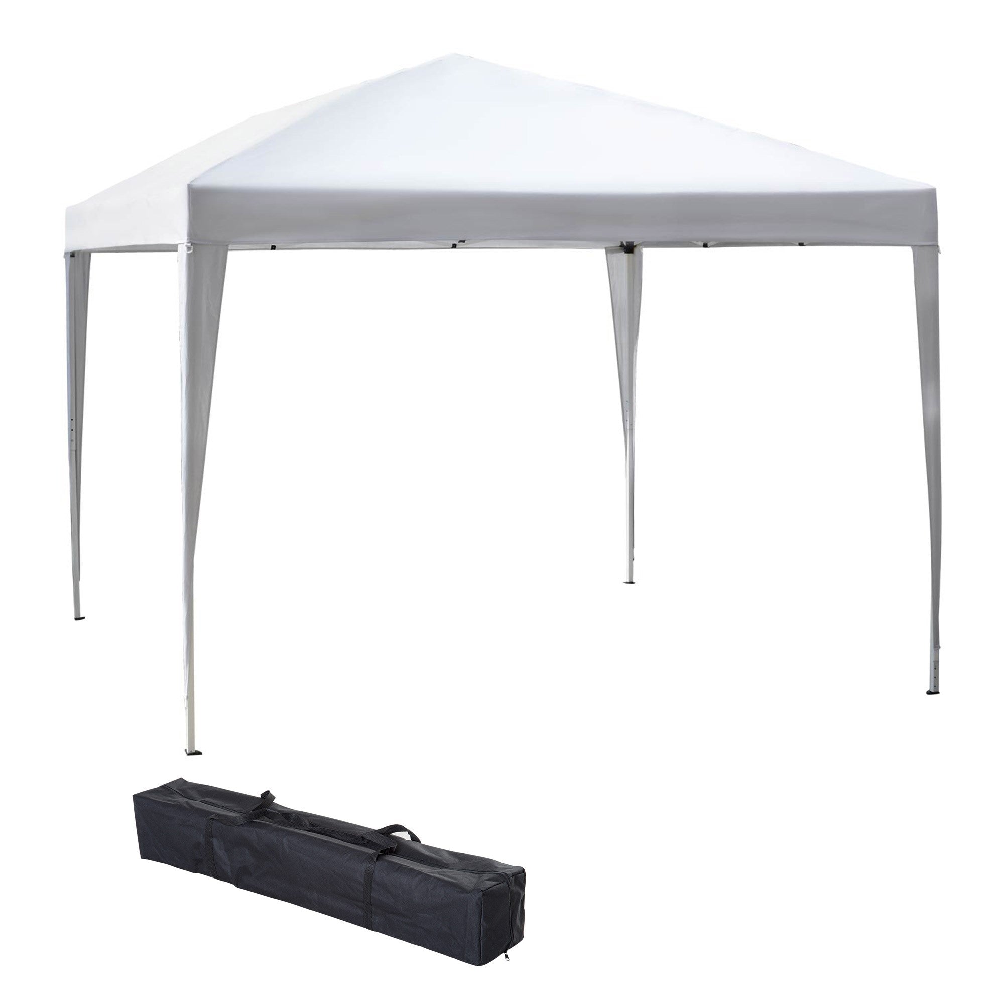 Outsunny 3 x 3M Garden Pop Up Gazebo Height Adjustable Marquee Party Tent Wedding Canopy with Carrying Bag, White 