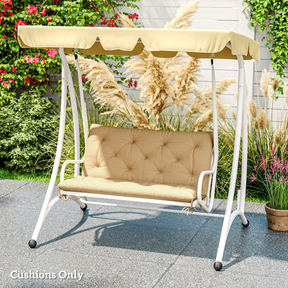Outsunny Two-Seater Bench Cushion - Khaki 