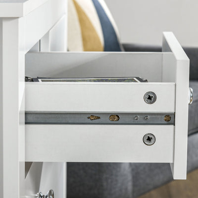 HOMCOM Modern Chest of Drawers, 5 Drawer Storage Cabinet with Metal Handles and Runners for Bedroom, White 
