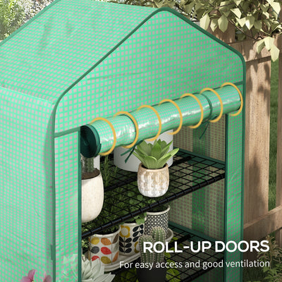 Outsunny Four-Tier Mini Greenhouse, with Reinforced Plastic Cover 