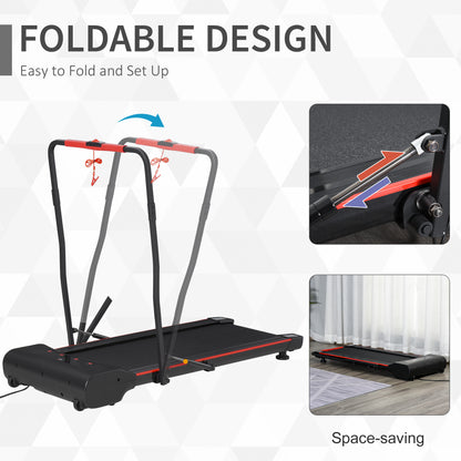 HOMCOM Foldable Walking Machine Treadmill 1-6km/h with LED Display & Remote Control Exercise Fitness for Home Office 