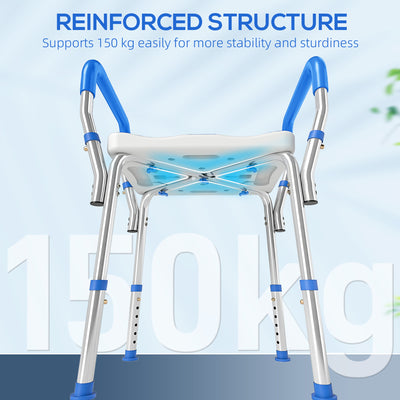 HOMCOM 57-69cm Aluminium Frame Bath Seat 