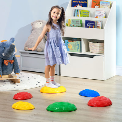 ZONEKIZ Six-Piece Kids Stepping Stones, with Non-Slip Mats, Balance River Stones 