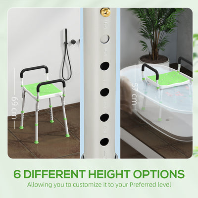 HOMCOM 57-69cm Aluminium Frame Bath Seat 