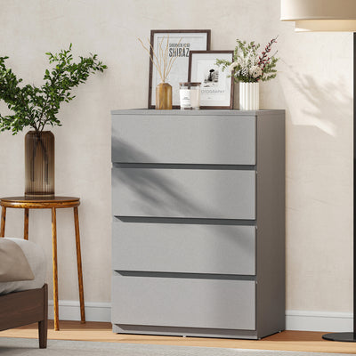 HOMCOM Chest of Drawers, 4-Drawer Storage Cabinets, Modern Dresser, Storage Drawer Unit for Bedroom 