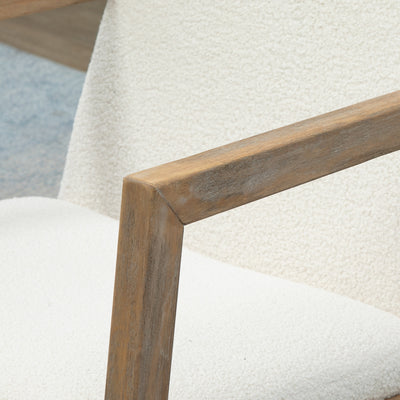 HOMCOM Rocking Chair, Upholstered Sofa Armchair with Cushion and Wood Base for Living Room and Bedroom, Cream White 