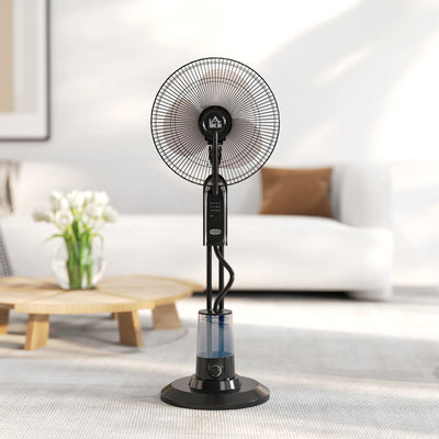 HOMCOM Pedestal Fan with Water Mist Spray, Spray Misting Fan with 70° Oscillation, Tilt Head, 3 Speeds, 3 Modes, Adjustable Mist, 3.2L Water Tank, for Home, 120 cm 