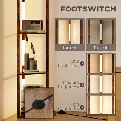 HOMCOM Three-Tier Corner Floor Lamp 
