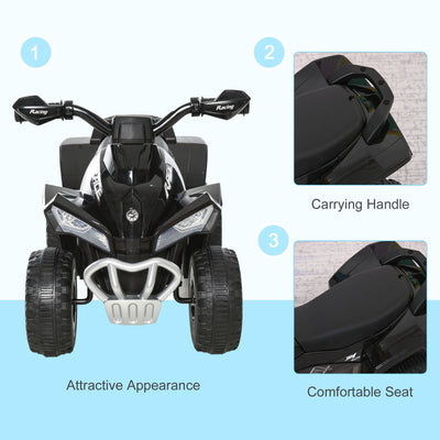 HOMCOM No Power Kids Ride on Toy Foot-to-Floor Sliding Quad for 18-36 Months, Black 
