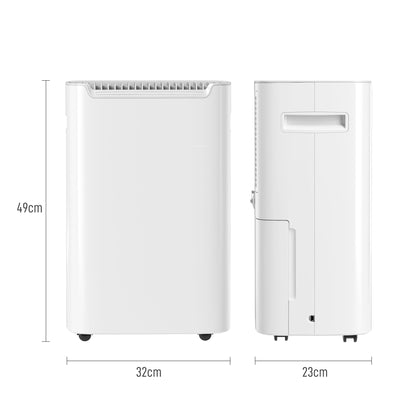 HOMCOM 20L/Day Dehumidifier with Continuous Drainage, 2.5L Water Tank, 24H Timer On/off, Digital Humidity Display, Air Filter, Dehumidifier for Home Damp, Bedroom, Condensation, Mould, Laundry Drying 