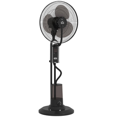 HOMCOM Pedestal Fan with Water Mist Spray, Spray Misting Fan with 70° Oscillation, Tilt Head, 3 Speeds, 3 Modes, Adjustable Mist, 3.2L Water Tank, for Home, 120 cm 