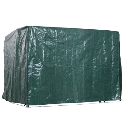 Outsunny Patio 3 Seater Swing Chair Bench Cover Outdoor Garden Furniture Rain Protection Cover Protector Waterproof Anti-UV, 215L x 155W x 150Hcm, Dark Green 