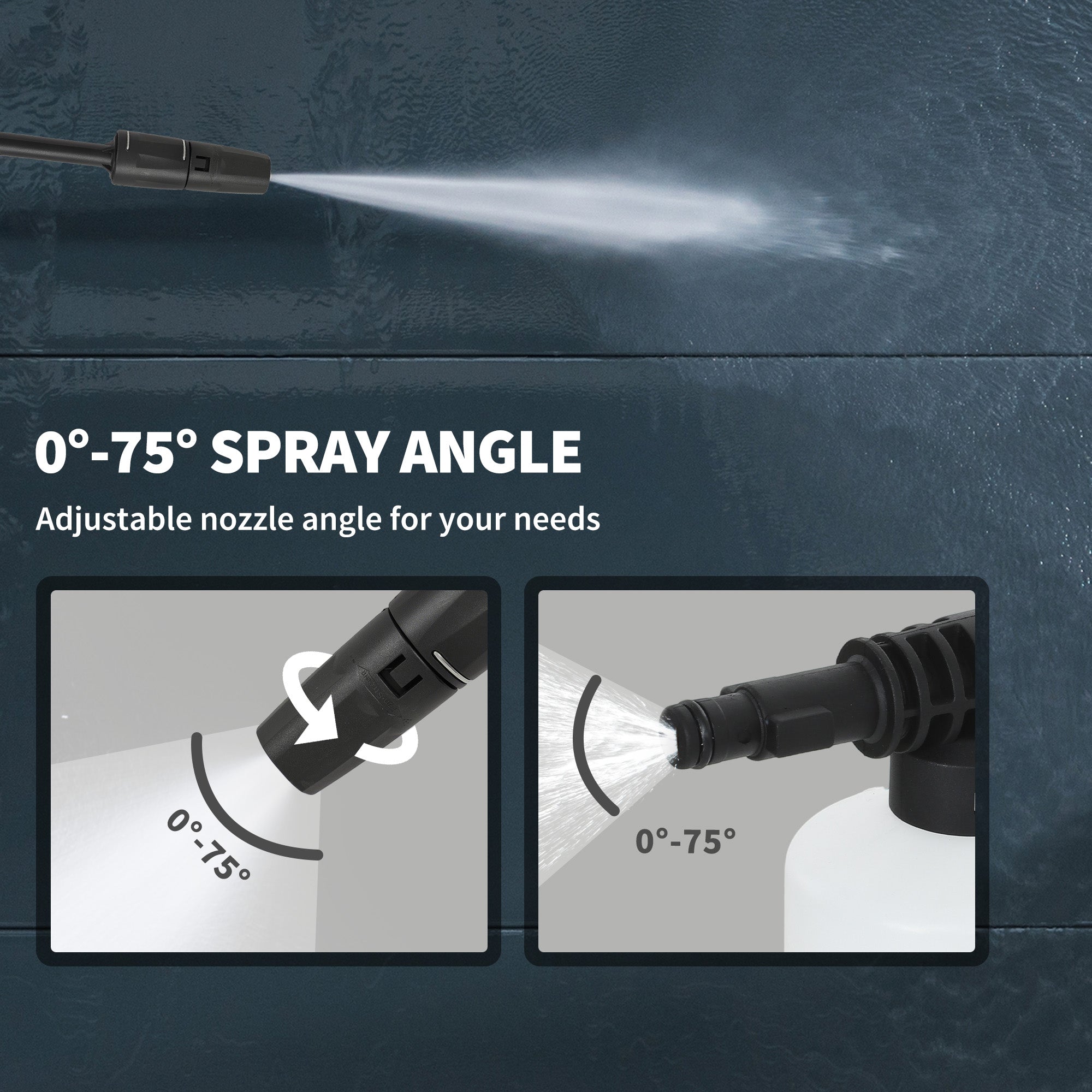 Outsunny 2200W High Pressure Washer, 170 Bar Pressure, 420 L/h Flow, Portable Electric Power Washer Jet Wash Cleaner with Adjustable Nozzle 6M Hose and Hose Reel for Home Patio Car Driveway 