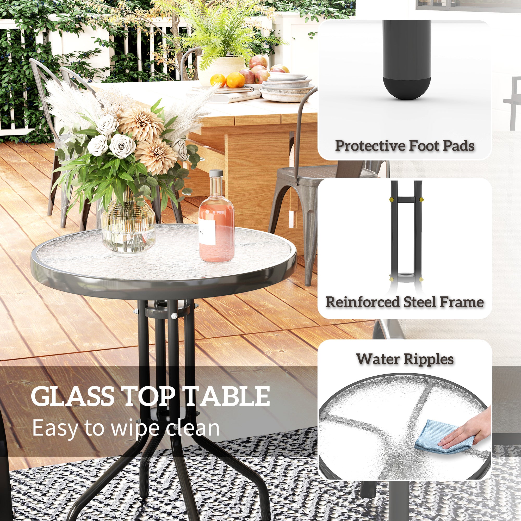 Outsunny Three-Piece Outdoor Garden Set - Light Grey 