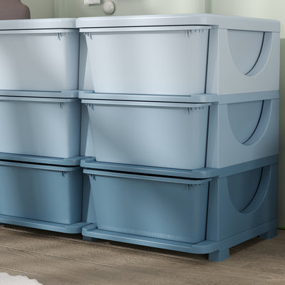 HOMCOM Kids Storage Unit, with Nine Drawers - Blue 