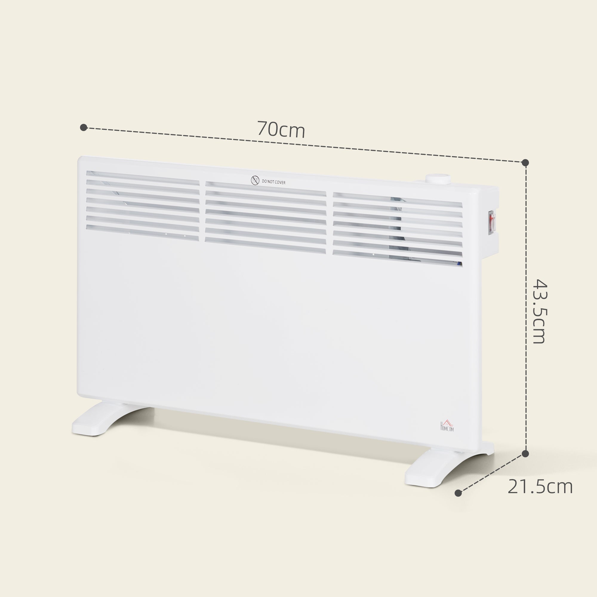 HOMCOM 1500W Convector Heater - White 