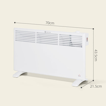 HOMCOM 1500W Convector Heater - White 