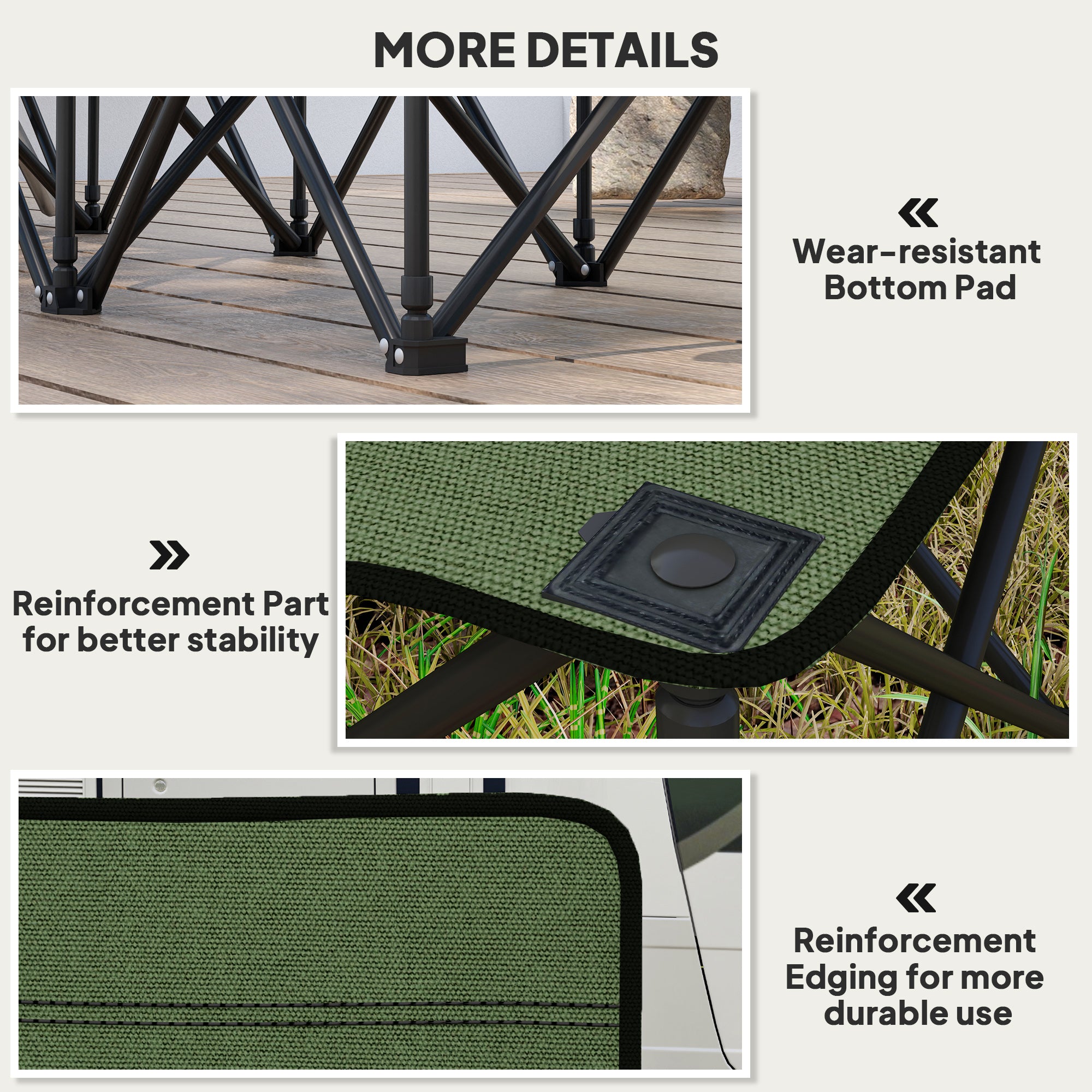 Outsunny 6 Seater Folding Camping Chair with Cup Holder & Carry Bag - Green 