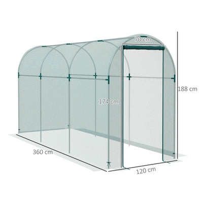 Outsunny 360 x 120cm Mini Polytunnel Greenhouse 