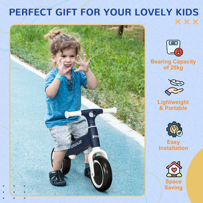 AIYAPLAY Baby Balance Bike, with Adjustable Seat, for 1.5-3 Years - Blue 