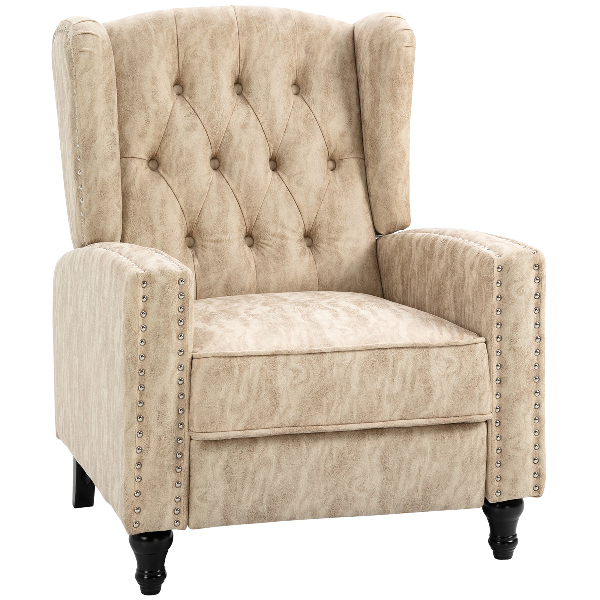 HOMCOM Chesterfield-Style Reclining Armchair - Beige 