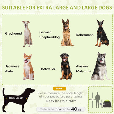PawHut Foldable Dog Cat Tent with Water-Resistant Oxford, Carry Bag for Extra Large Dog, Green 